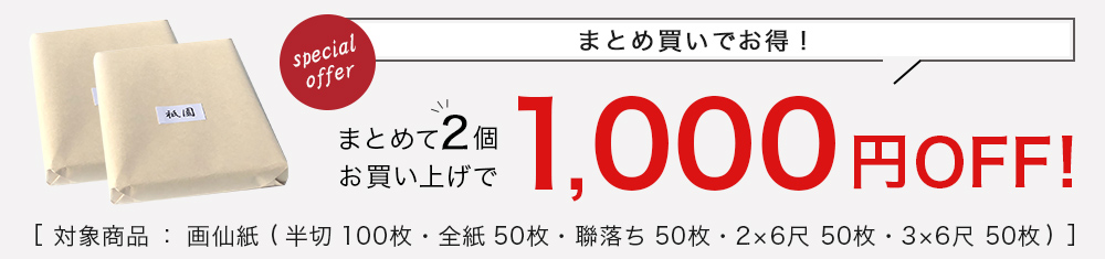 2個ご購入で1000円OFF!