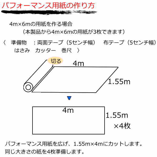 書道パフォーマンス甲子園用紙の作り方