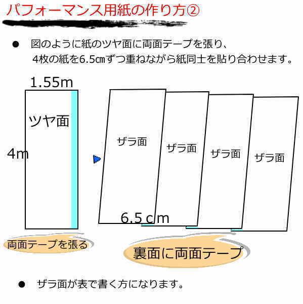 書道パフォーマンス甲子園用紙の作り方